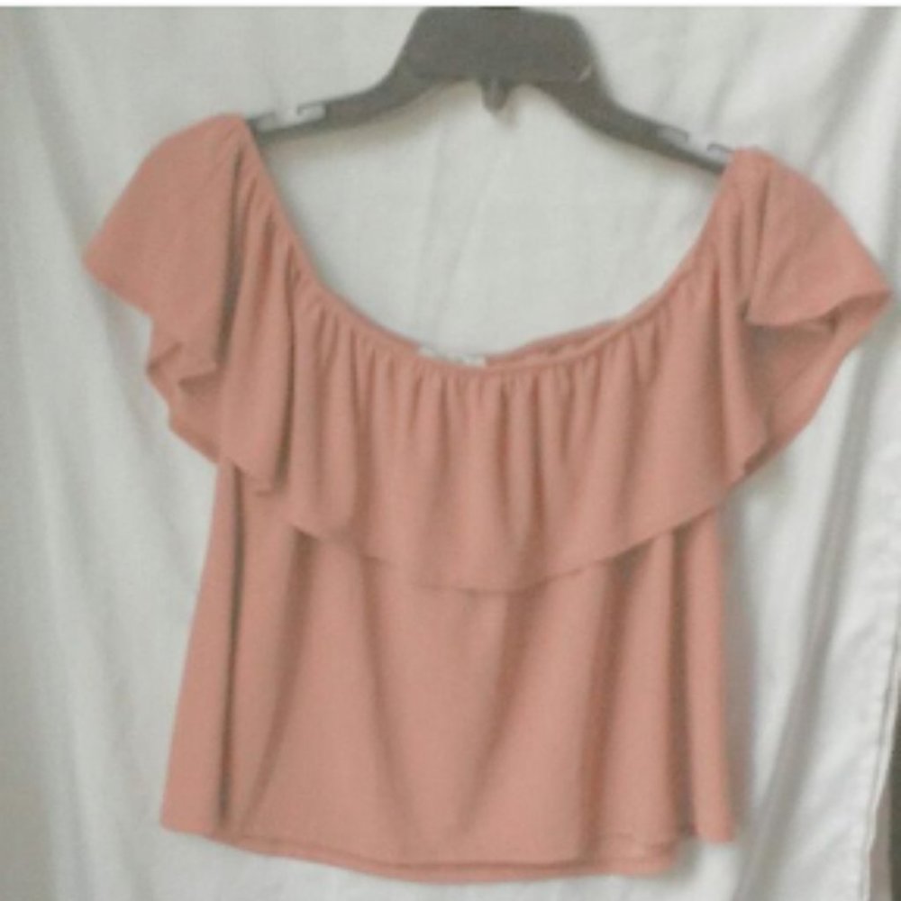 off the shoulder pink top